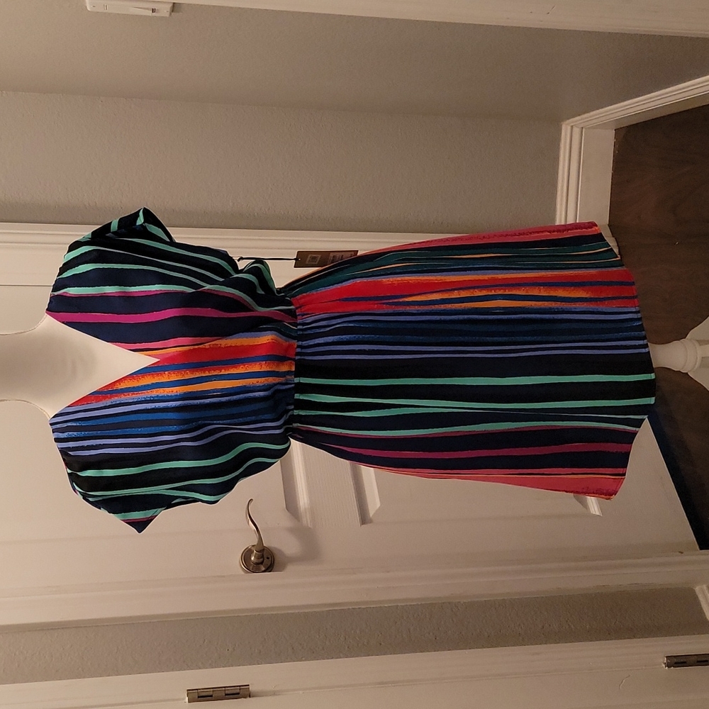 Halogen dress, size small, multicolor stripes